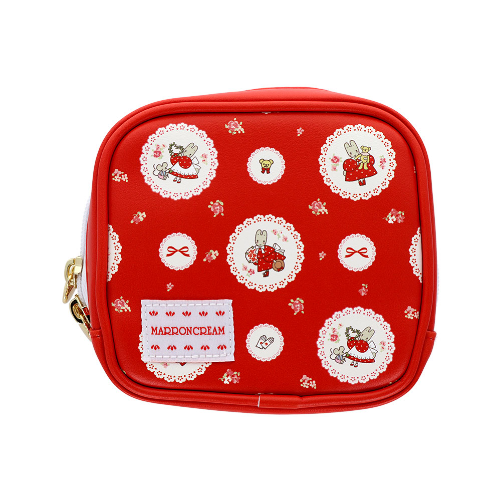 スクエアポーチ マロンクリーム