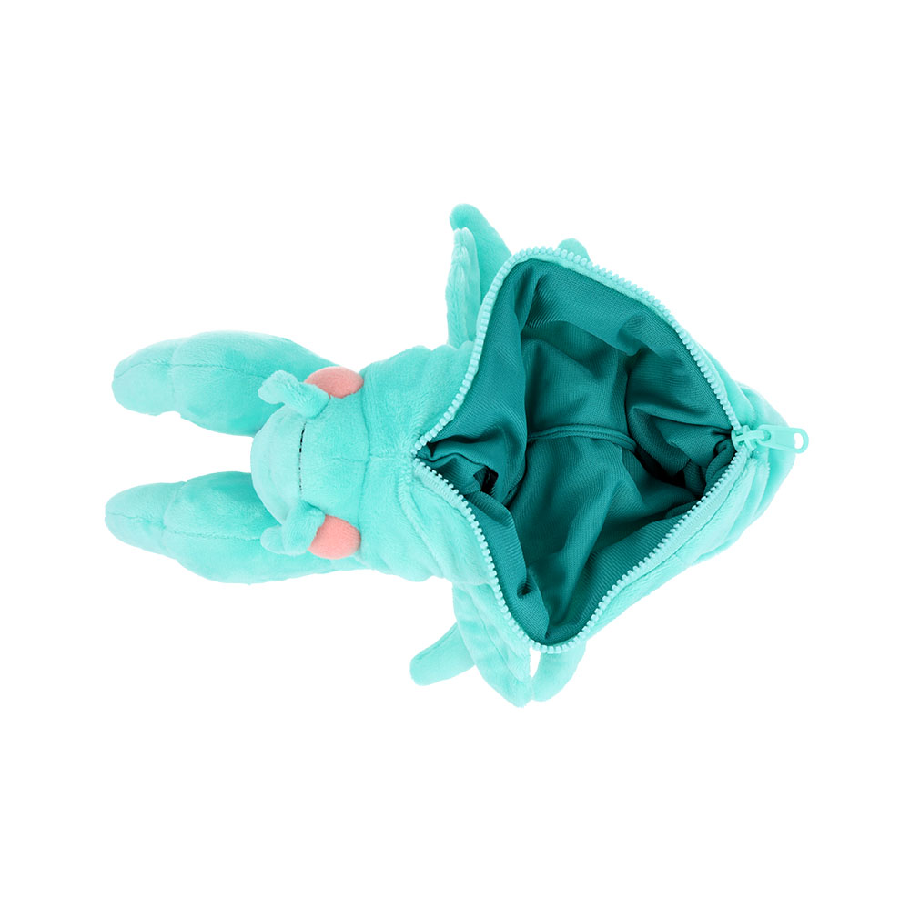 セミのぬけがらペンケース（ミント）開口