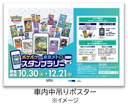 『ポケポケ』 東京メトロ スタンプラリー（中吊りポスター）