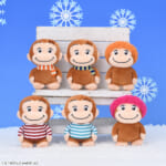 おさるのジョージ　ぽってりマスコット　カラフルウィンター