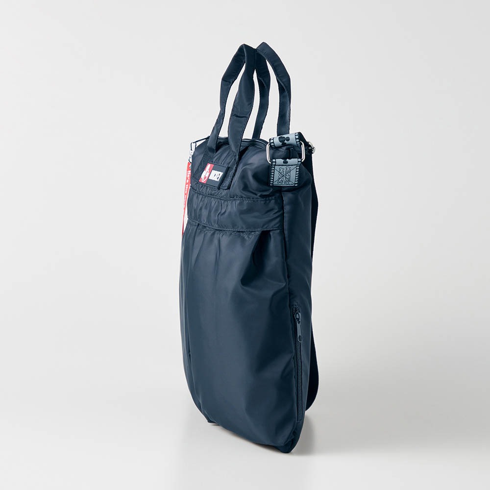 ふわ軽7ポケット付き２WAYトートバッグ　サイドスタイル