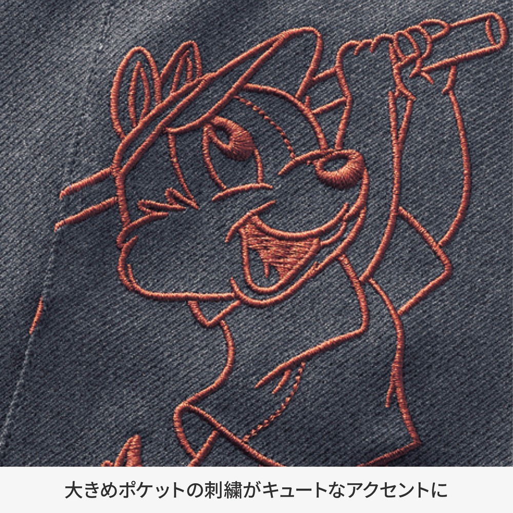 ワイドサロペットパンツ デザインアップ