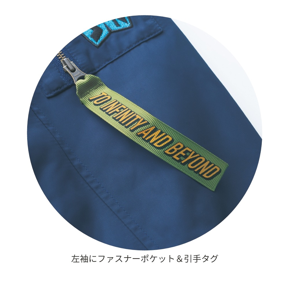 中わた入りブルゾン　ファスナーポケットタグ