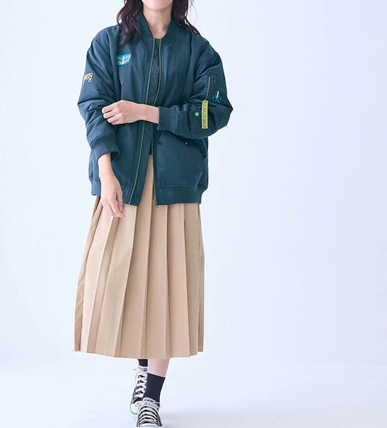 中わた入りブルゾン　コーディネート