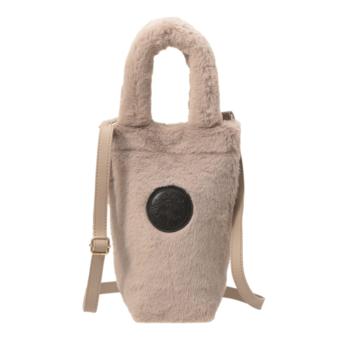 ボトルショルダーバッグファーベージュ