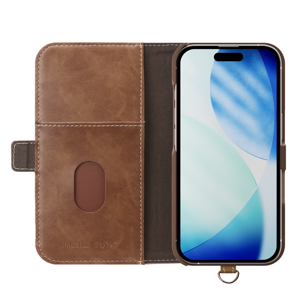 iPhone 17用 フリップカバー(ダスティピンク)内側