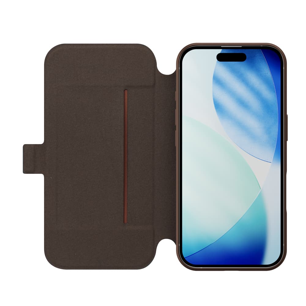 iPhone 17用 スリムフリップカバー(ダスティピンク)内側