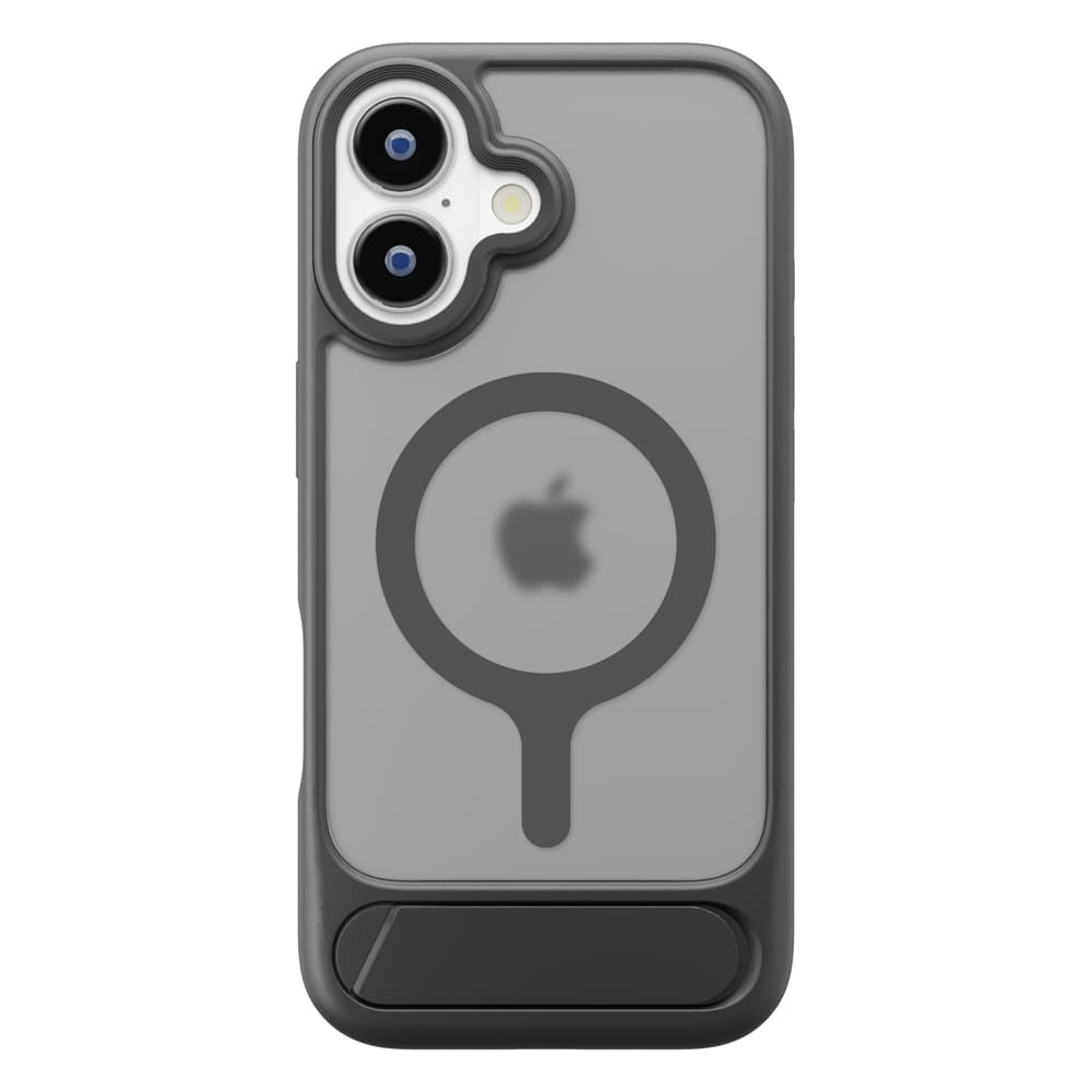 iPhone17 用 スタンド付きハイブリッドケース（MagSafe対応）ブラック（背面）