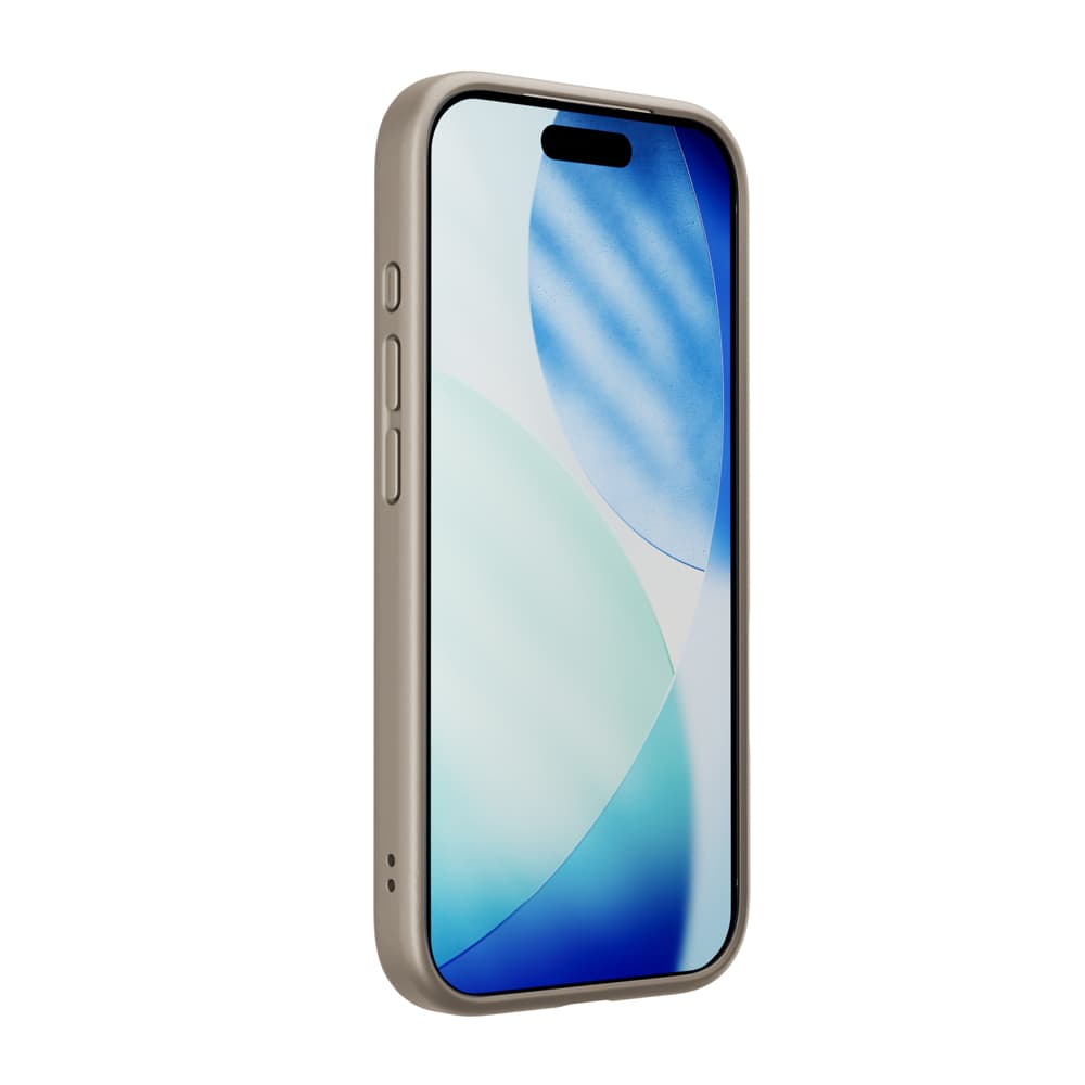 iPhone17 用 スタンド付きハイブリッドケース（MagSafe対応）ベージュ（正面）