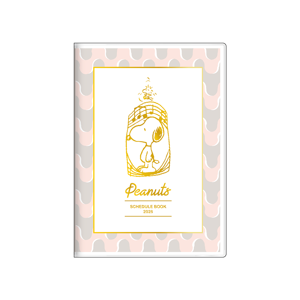 「スヌーピー」2026年スケジュールブック　月間B6　音符