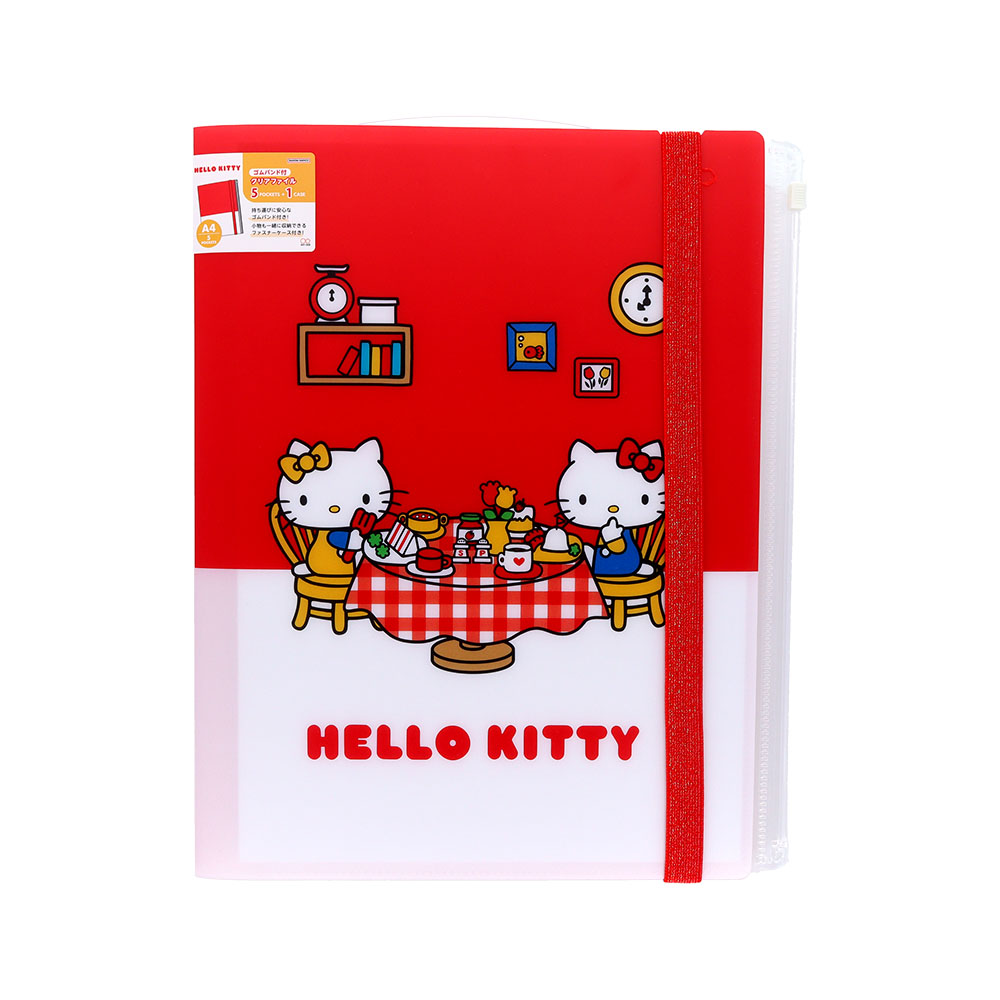 ゴムバンド付クリアファイル5P+F ハローキティ