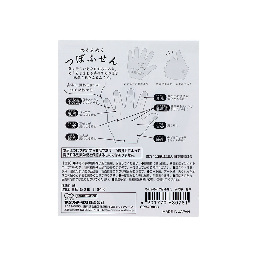 手の甲 身体（パッケージ裏）