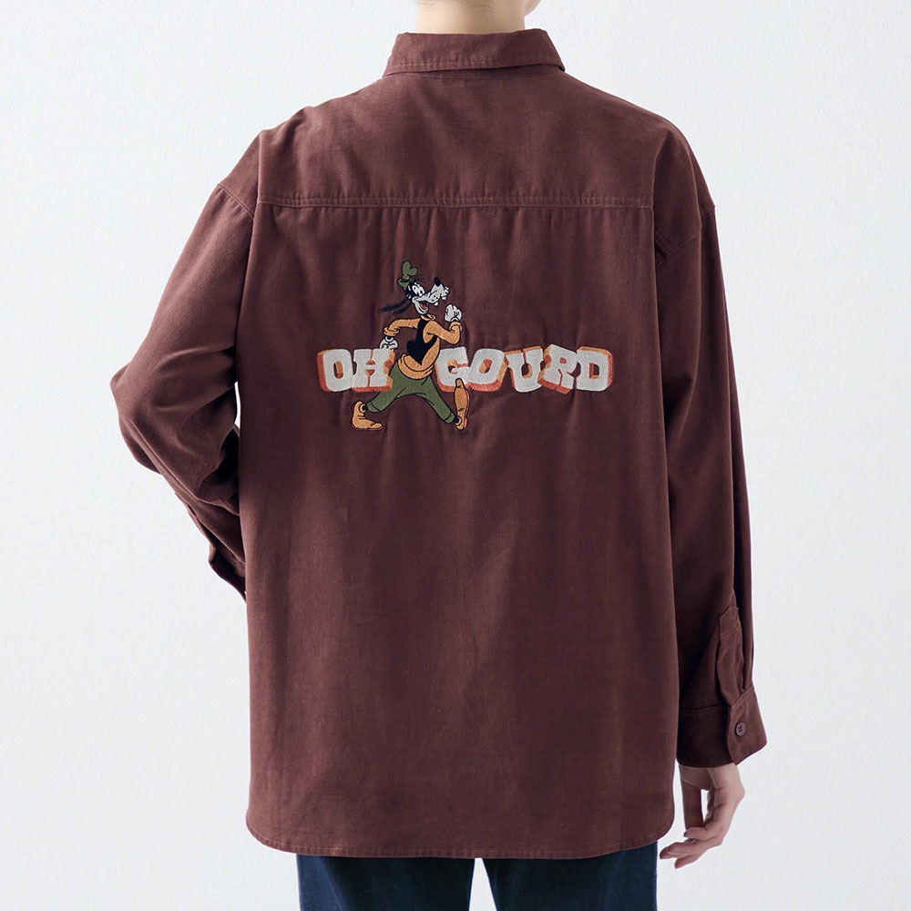 ユニセックスコーデュロイシャツ　バックスタイル