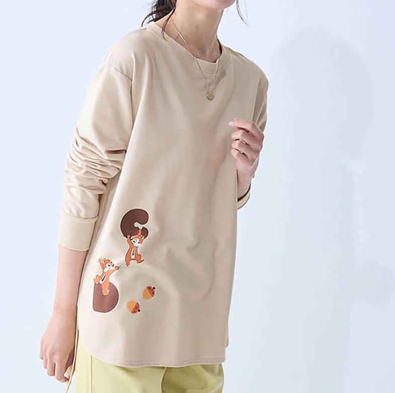 ミニ裏毛チュニック チップ&デール