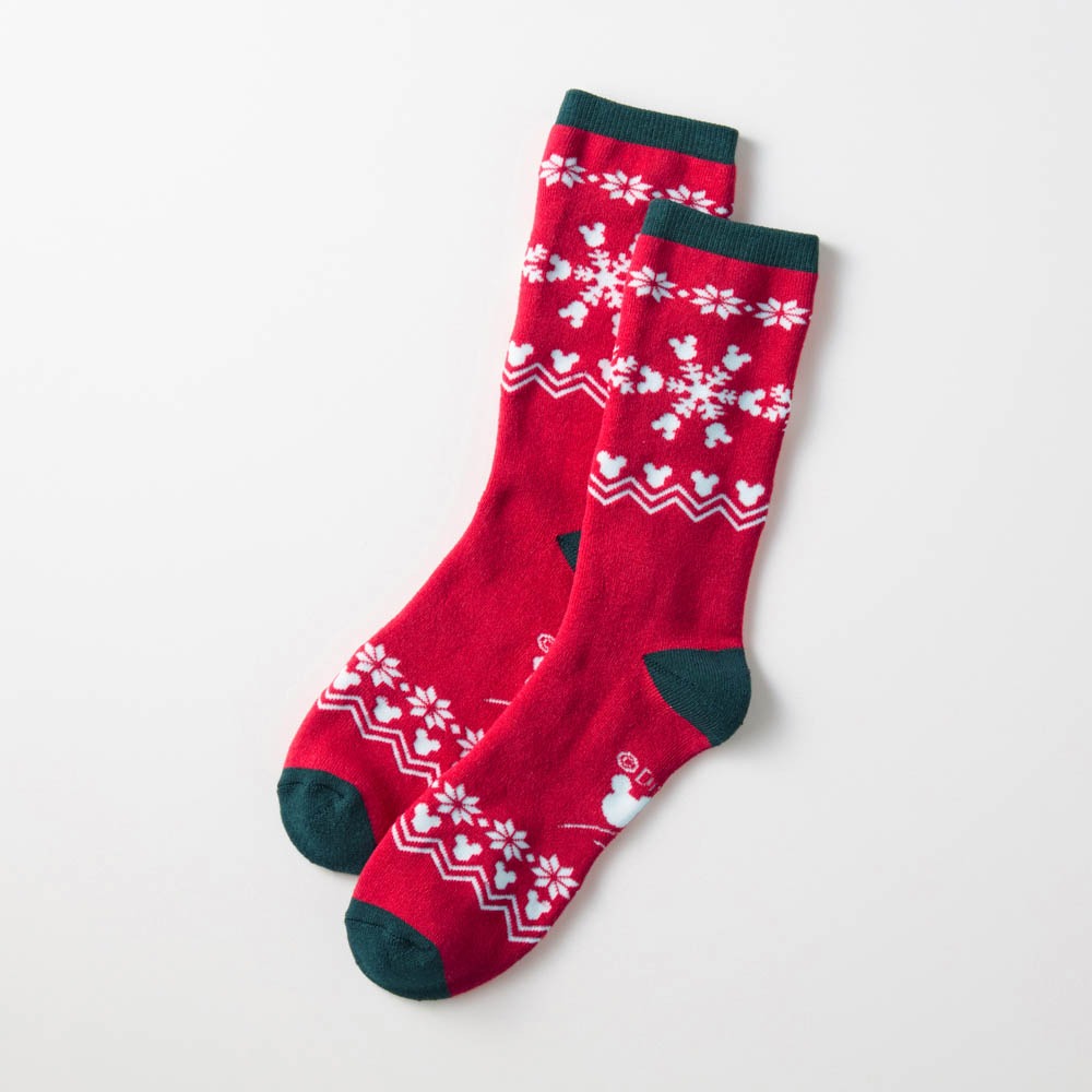 吸湿発熱糸のあったか裏パイルソックス　ミッキーモチーフ