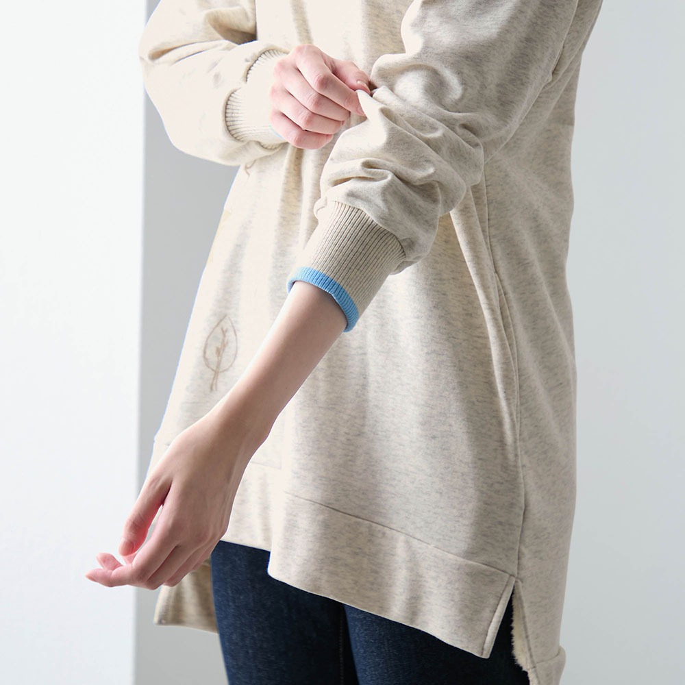 背中あったかチュニック　プーさん　袖