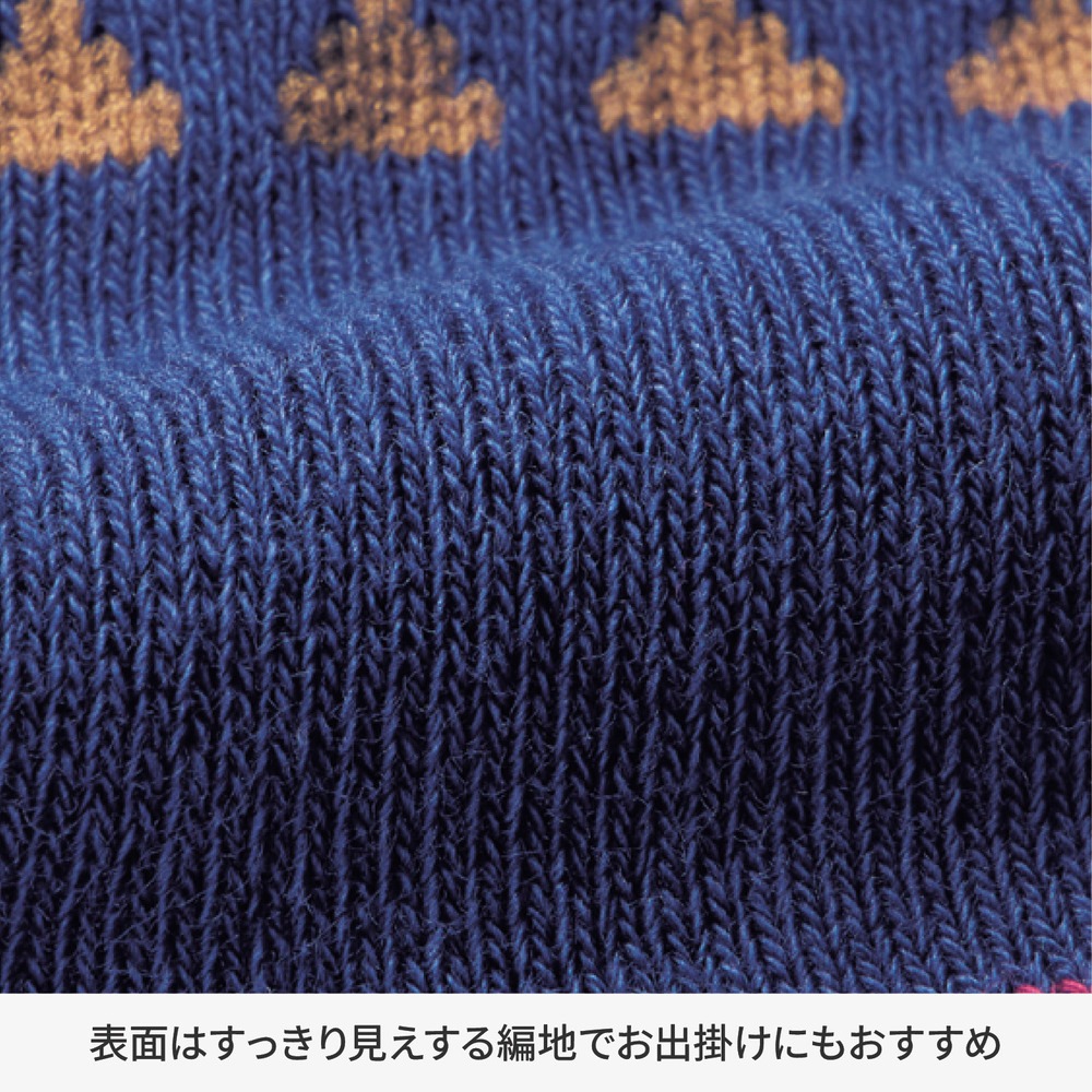 吸湿発熱糸のあったか裏パイルソックス　素材アップ　 表面