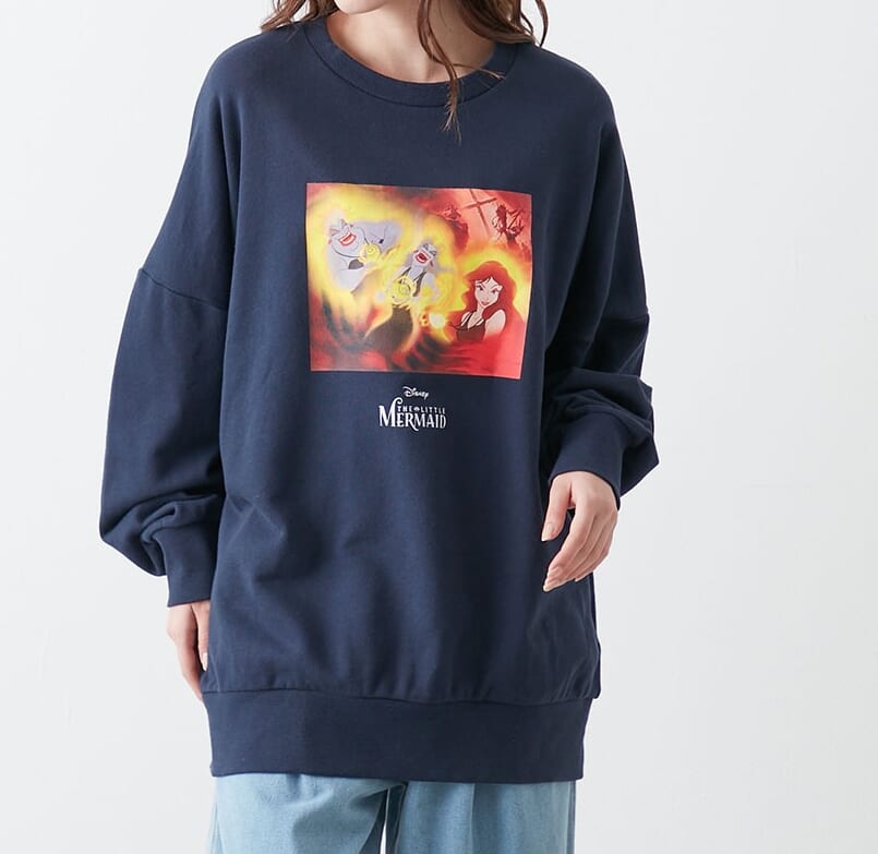 オーバーサイズ裏毛チュニック　リトル・マーメイド