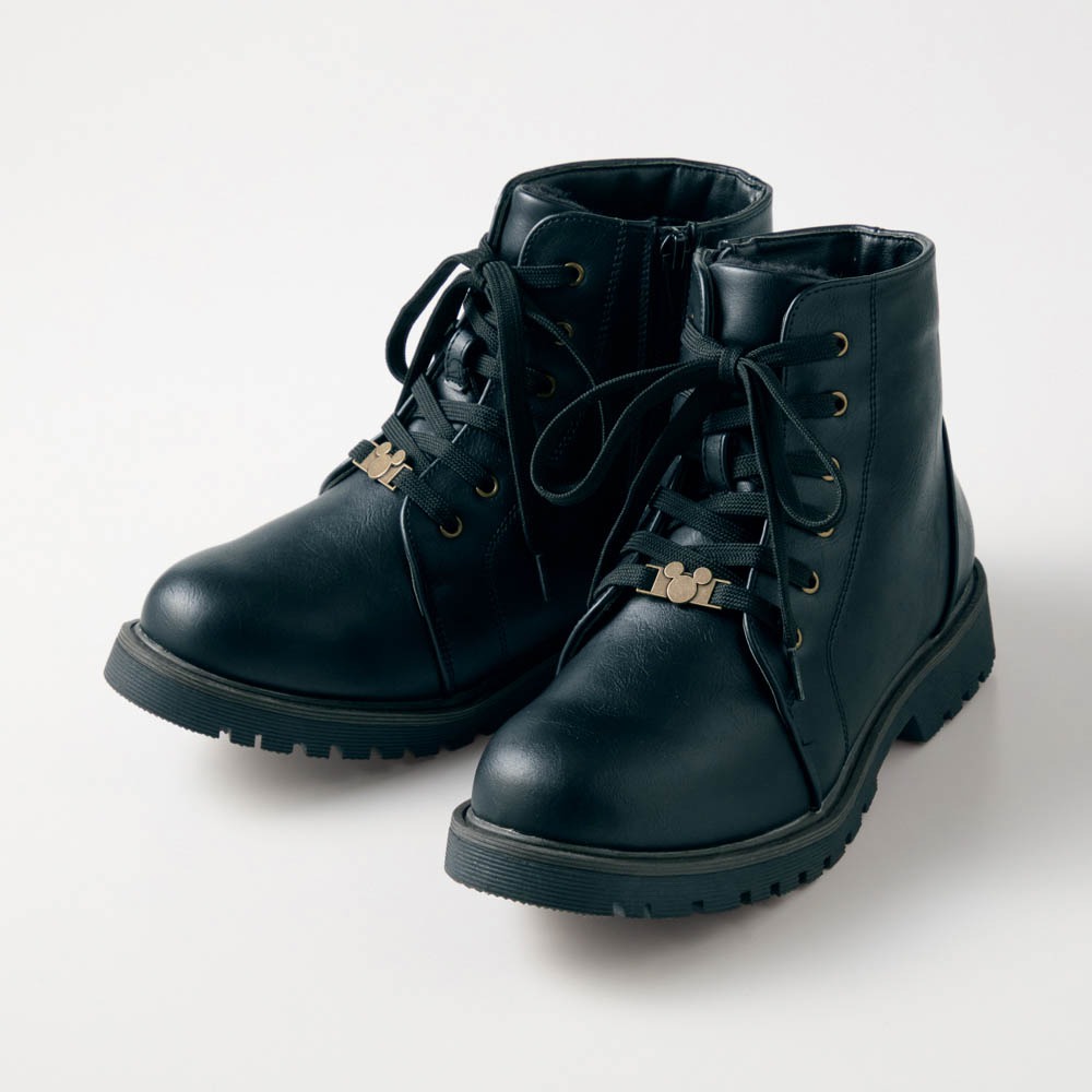 スパイク付きレースアップブーツ ブラック