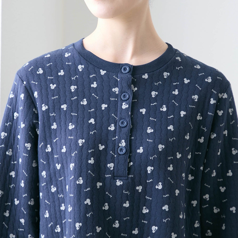 ニットキルトパジャマ　ボタン