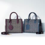 革付属ツイードチェックのミニバッグ