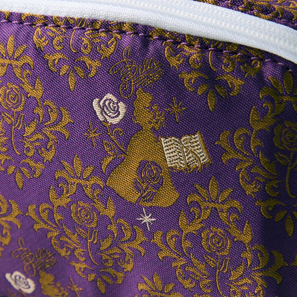 織り柄が美しいジャカード素材のがばっと開くポーチ　ベル　デザインアップ