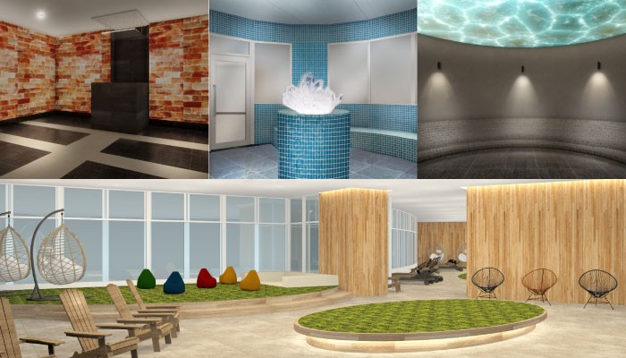 広々とした岩盤浴エリア_多彩な休憩スペース