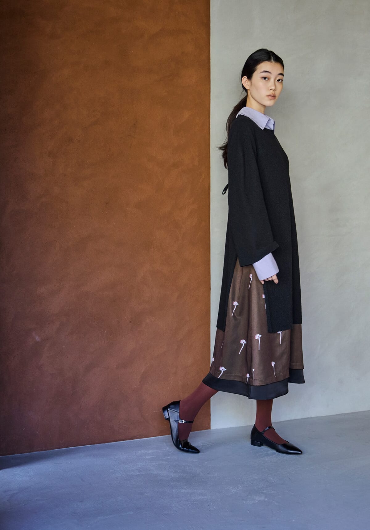 プリント柄サロペットワンピース2