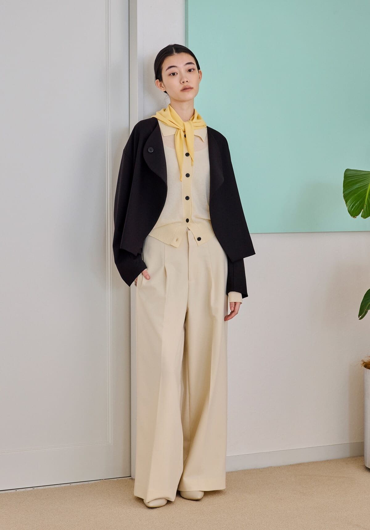 セットアップ ラウンドジャケット+ワイドパンツ3