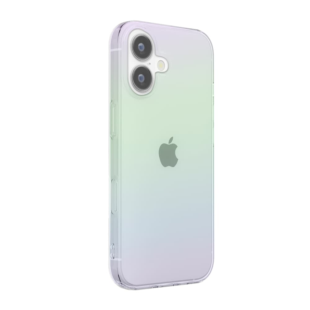 iPhone 17用 クリアソフトケース（オーロラ）背面・斜め