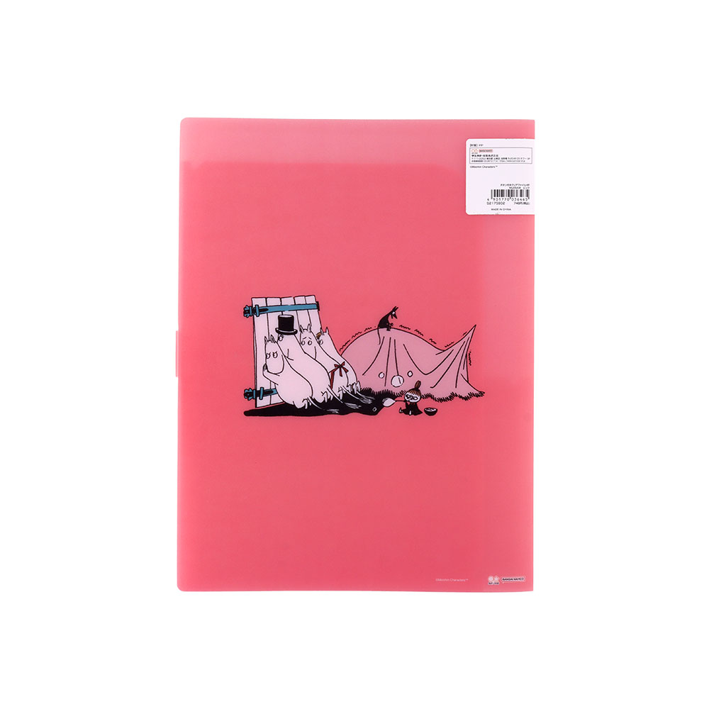 ボタン付きクリアファイル4P ピンク裏