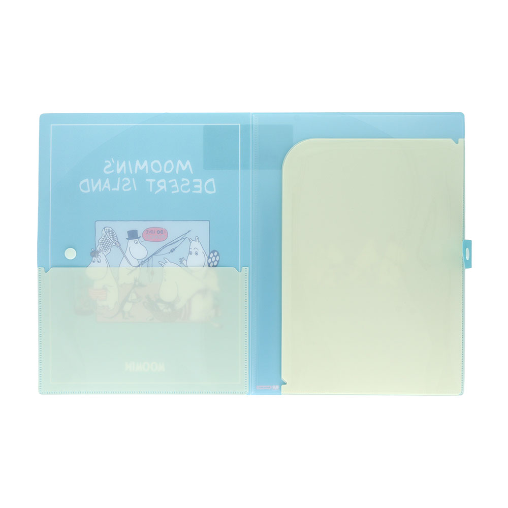 ボタン付きクリアファイル4P ミントグリーン内側