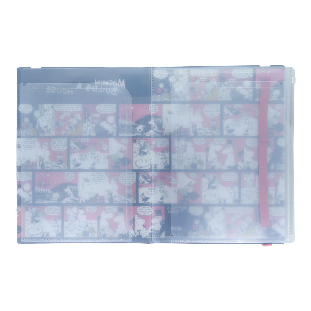 ゴムバンド付きクリアファイル5P+F コミック ピンク内側