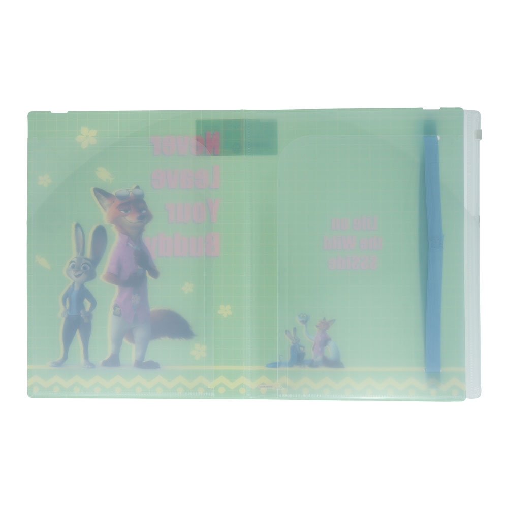 ゴムバンド付きクリアファイル5P+F　3D（内側）