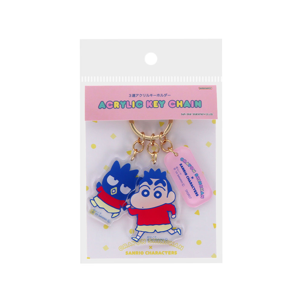 3連アクリルキーホルダー しんちゃん×バッドばつ丸