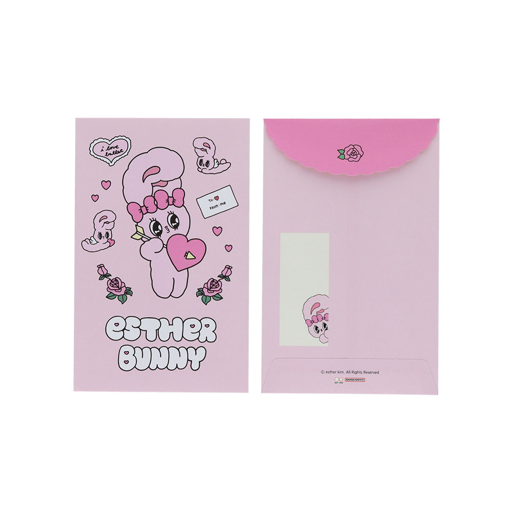 ダイカットミニレターセット ピンク(封筒)