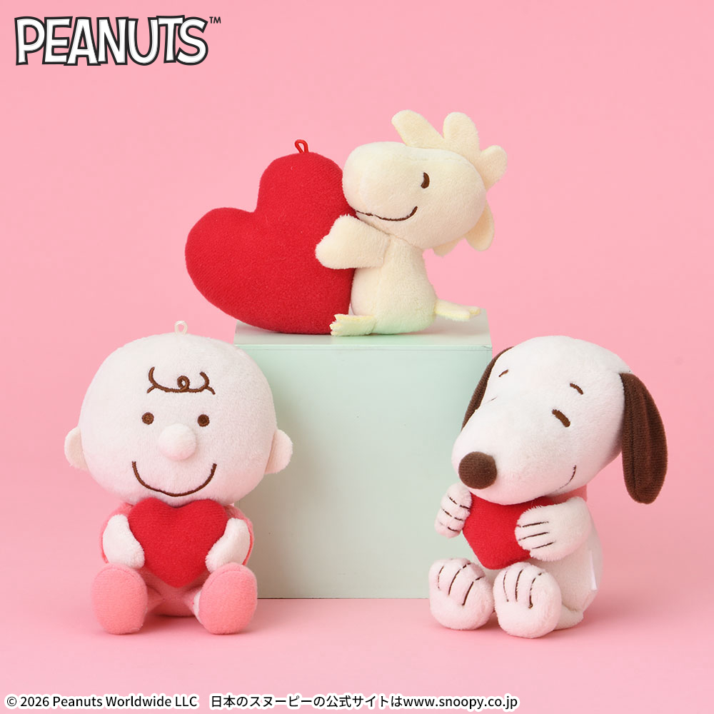 SNOOPY　マスコット　ピンク×ハート