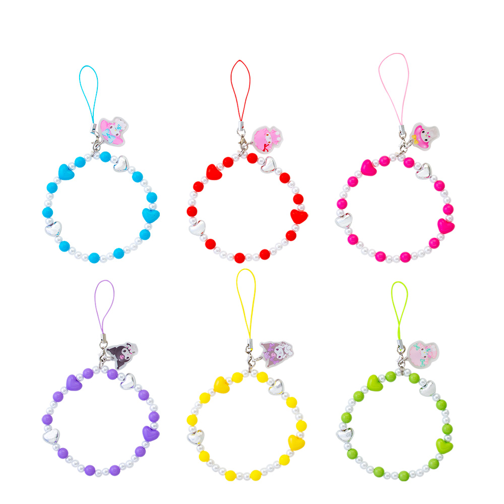 マイメロディ・クロミ　アクリルキーホルダー付ビーズストラップ