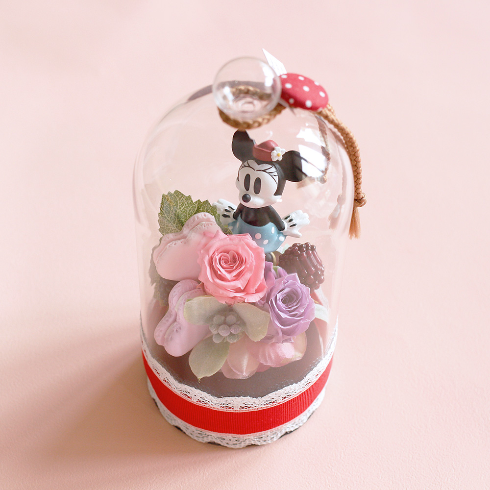 ディズニー/プリザーブドフラワー「ラブリードーム（ミニーマウス）」上