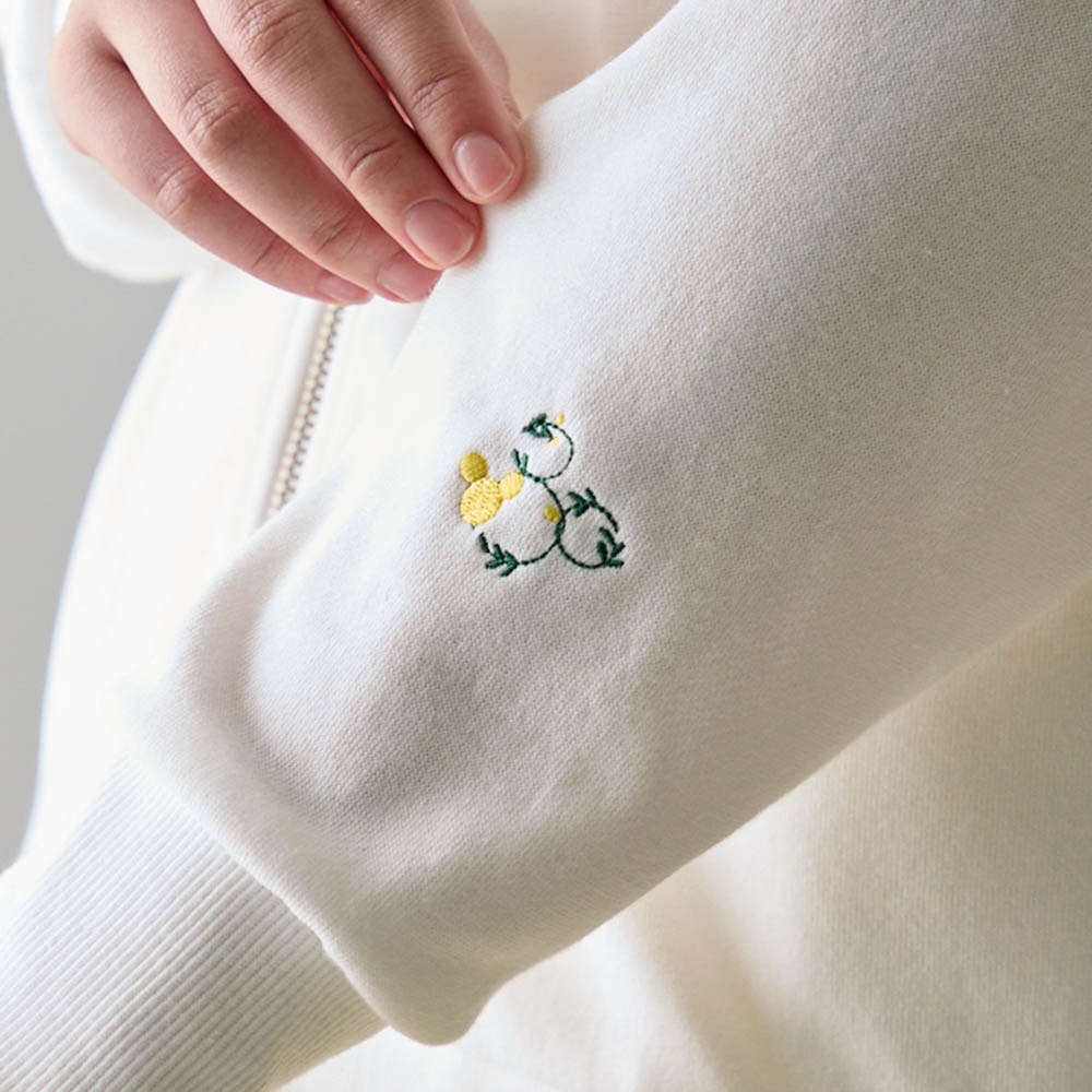 ジップパーカ　ミッキーモチーフ　デザインアップ