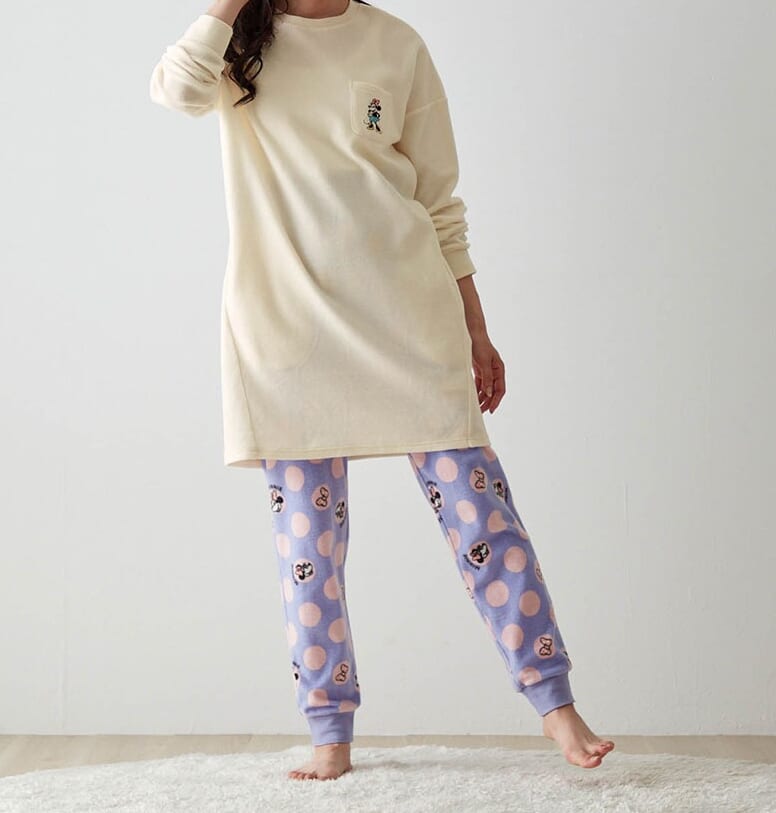 レディース肌側綿フリースチュニックパジャマ ミニー