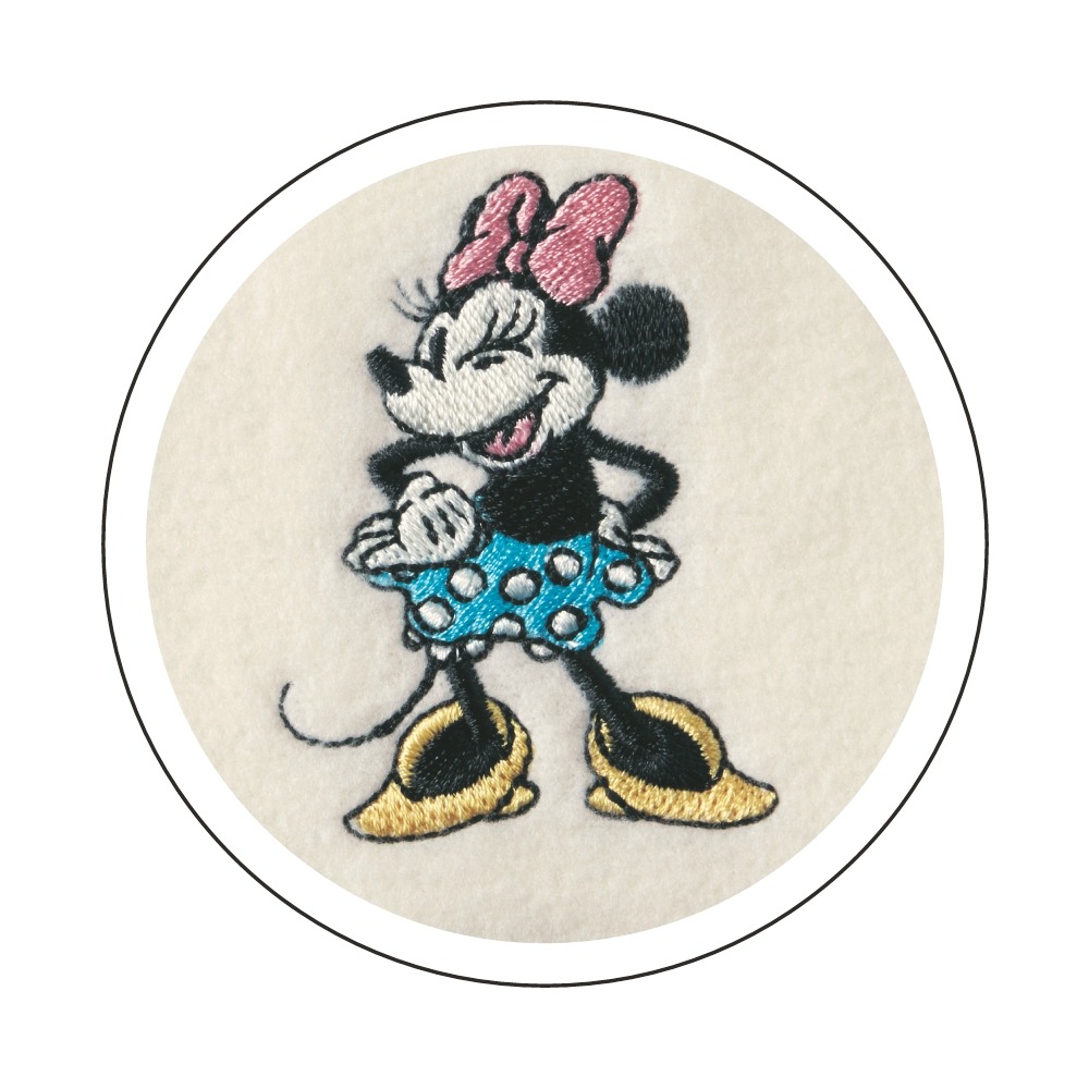 レディース肌側綿フリースチュニックパジャマ ミニー 刺繍アップ