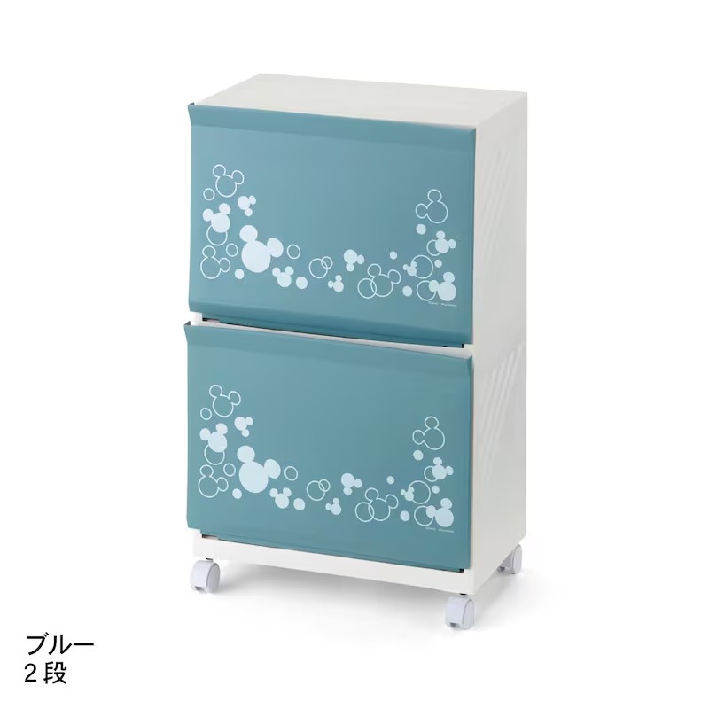 ランドリーバスケットワゴン　ブルー