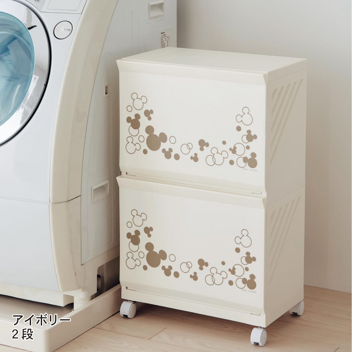 ランドリーバスケットワゴン　使用イメージ