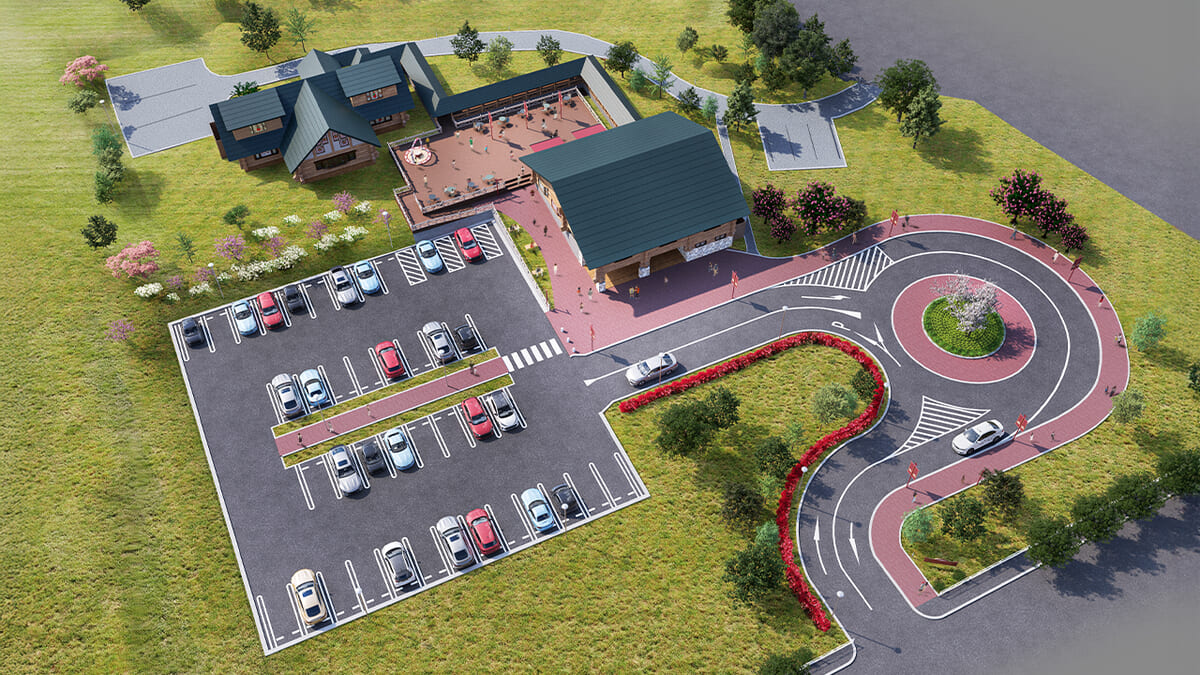 山梨いちごの王さまミュージアム 鳥瞰図