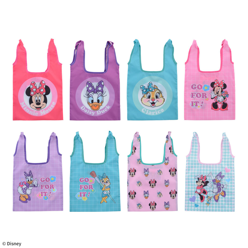 ミニーマウス＆デイジーダック＆クラリス　エコバッグ　～GO FOR IT!～