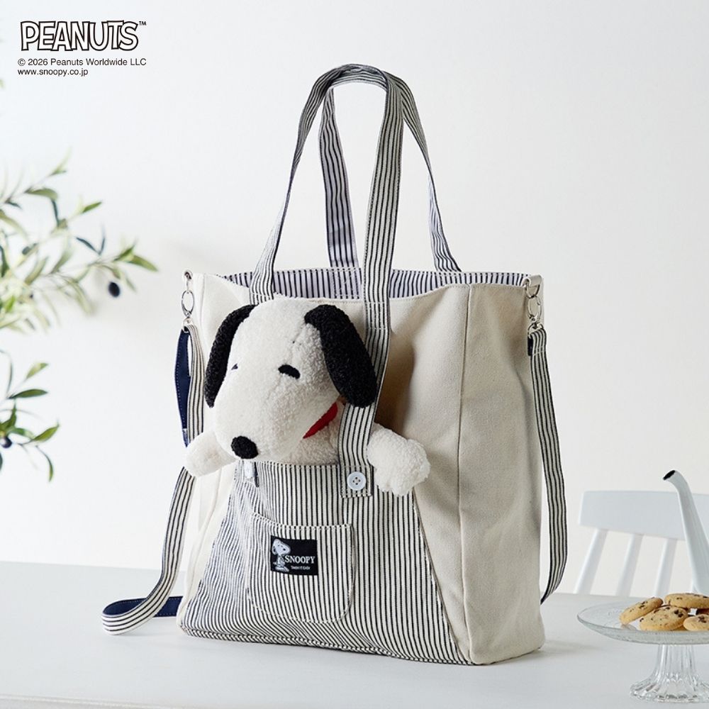 オーバーオールデザインぬいぐるみ収納トートバッグ1