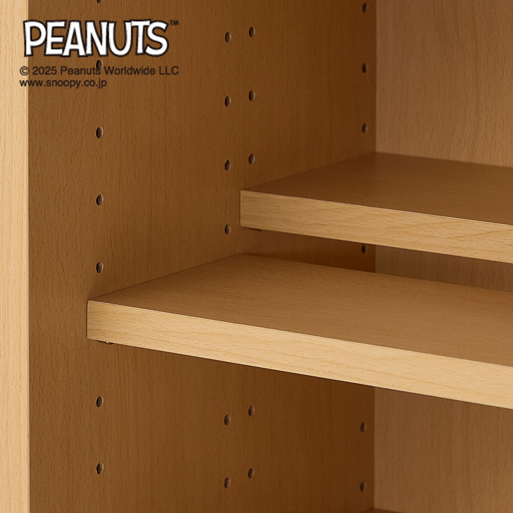 背面ミラー付きダブル棚板のコレクションキャビネット2