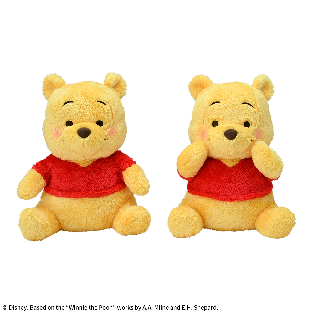 くまのプーさん　赤いほっぺ　Lぬいぐるみ　にっこり&うふふ