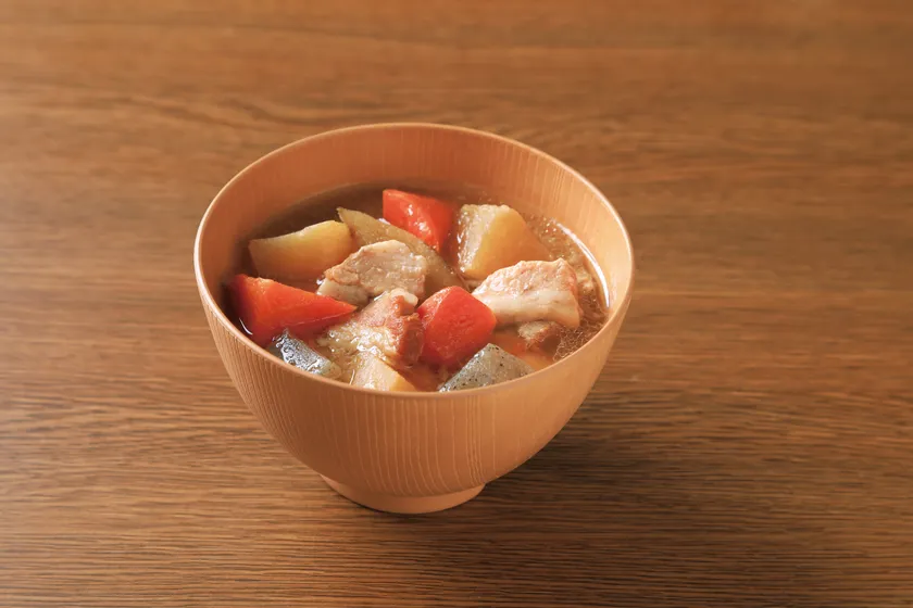 ゴールデンポーク 豚汁 盛り付け例 ゴールデンポーク 豚汁 盛り付け例